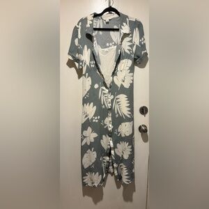 O'Neill Bluish Gray and White Floral Dress